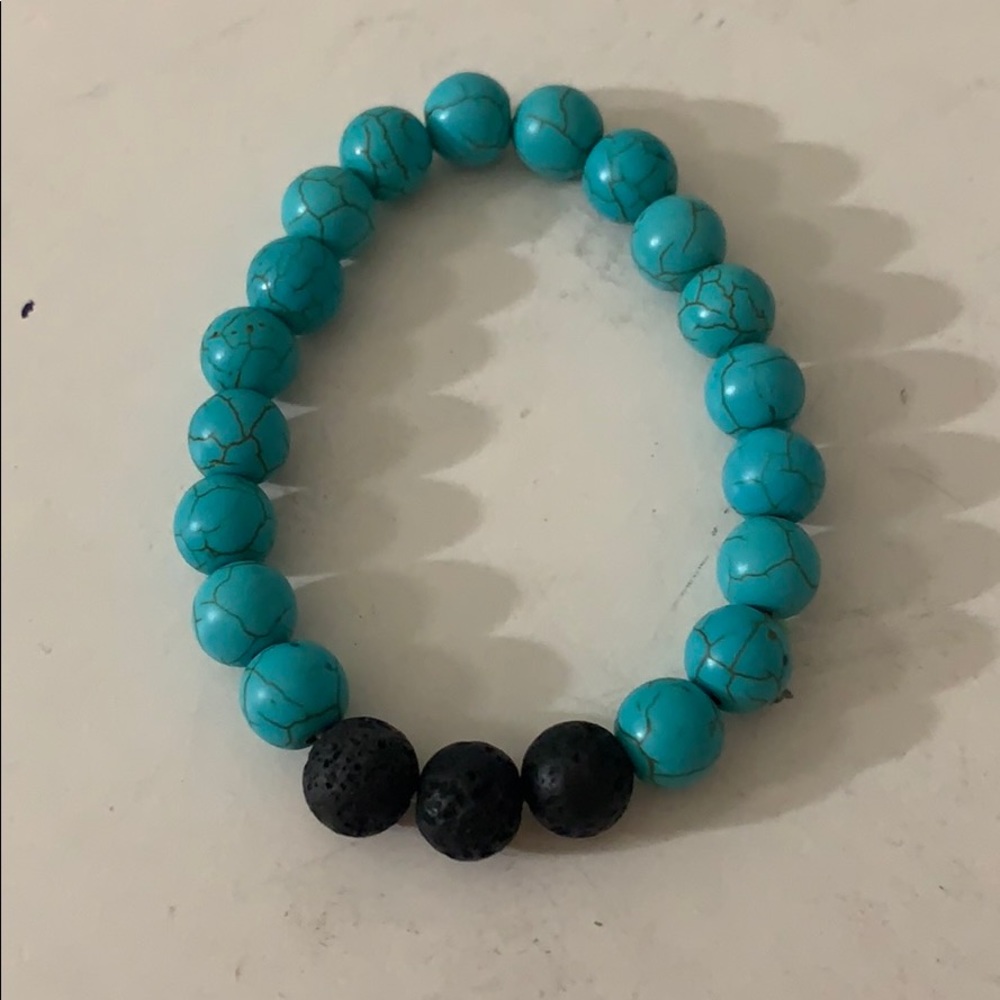 Faux Turquoise Beaded Bracelet
